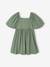 Occasion Wear Dress in Relief Fabric with Smocking for Girls pale pink+sage green - vertbaudet enfant 