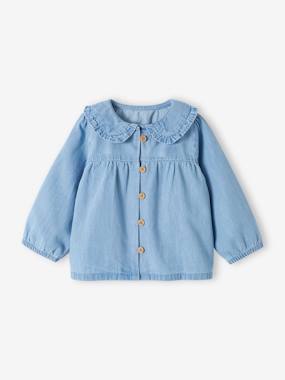Baby-Blouses & Shirts-Blouse in Light Denim, for Babies