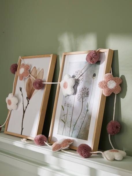 Guirlande fleurs et pompons rose imprimé - vertbaudet enfant 