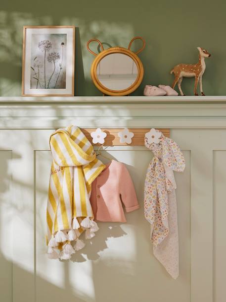 Wooden Coat Rack with 4 Flowers white - vertbaudet enfant 