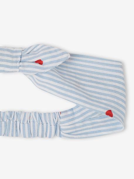 Seersucker Dress + Shorts + Headband Combo for Babies striped blue - vertbaudet enfant 