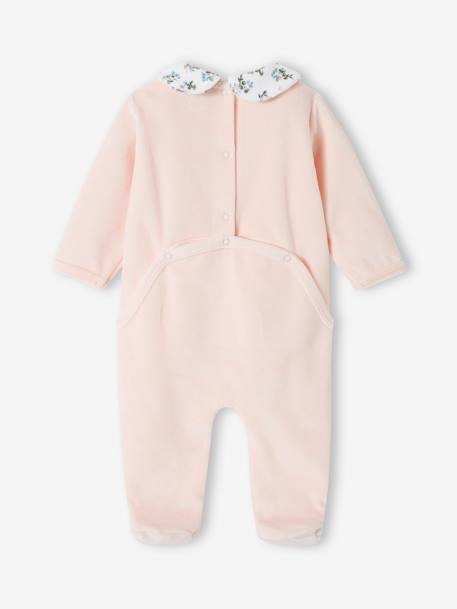 Pack of 2 Sleepsuits In Velour, for Babies pale pink - vertbaudet enfant 