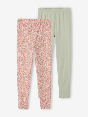 Fille-Lot de 2 leggings fille Basics