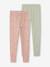 Pack of 2 Basics Leggings for Girls indigo+khaki+printed brown+sage green - vertbaudet enfant 