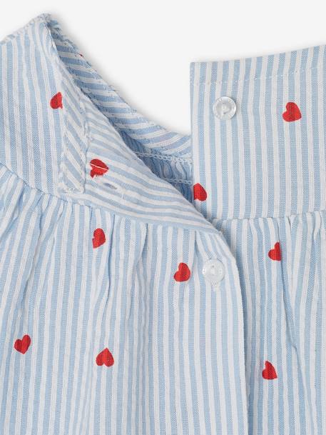 Seersucker Dress + Shorts + Headband Combo for Babies striped blue - vertbaudet enfant 