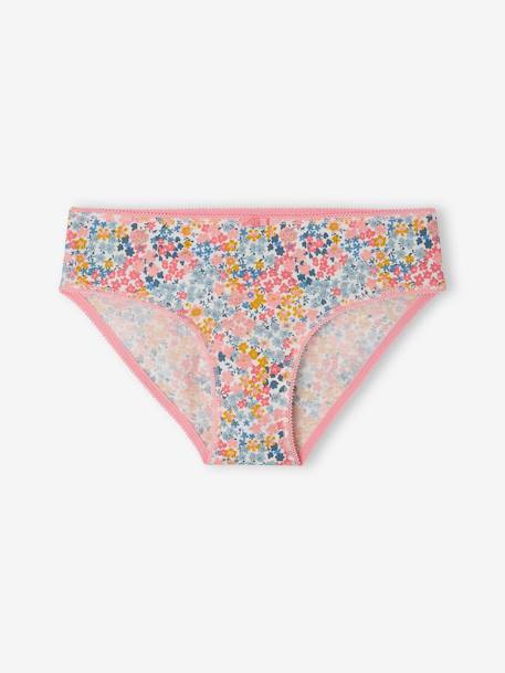 Pack of 4 Magnolia Briefs in Organic Cotton, for Girls peony pink - vertbaudet enfant 