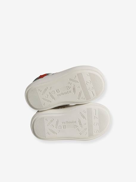 Baskets cuir bébé lacées et zippées écru - vertbaudet enfant 
