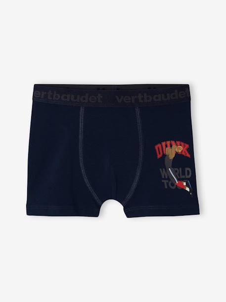 Lot de 5 boxers stretch basket garçon en coton bio gris chiné - vertbaudet enfant 