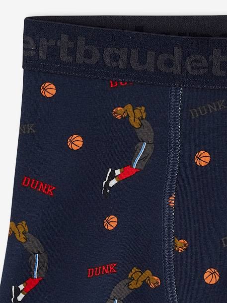 Lot de 5 boxers stretch basket garçon en coton bio gris chiné - vertbaudet enfant 