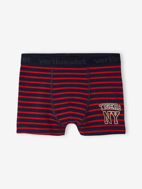 Lot de 5 boxers stretch basket garçon en coton bio gris chiné - vertbaudet enfant 
