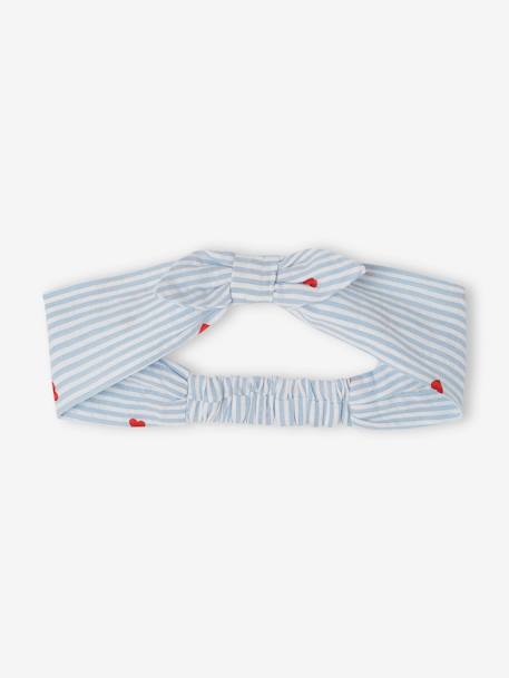 Ensemble en seersucker robe + short + bandeau bébé rayé bleu - vertbaudet enfant 