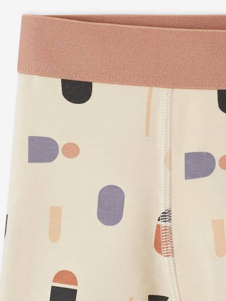 Lot de 5 boxers stretch graphiques garçon en coton bio écru - vertbaudet enfant 