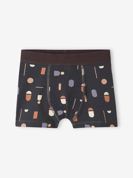 Lot de 5 boxers stretch graphiques garçon en coton bio écru - vertbaudet enfant 