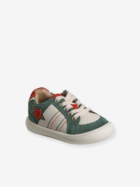 Leather Trainers with Laces & Zips for Babies  - vertbaudet enfant