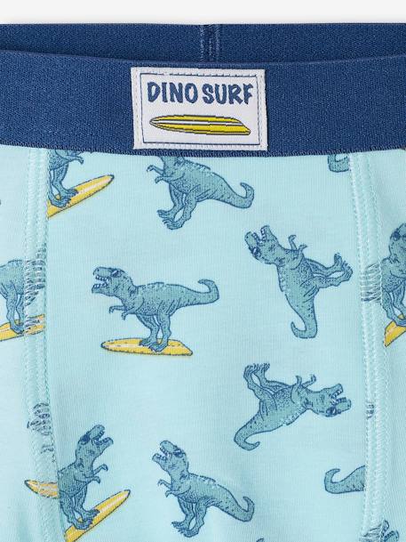 Pack of 4 'Dino Surf' Stretch Boxers in Organic Cotton for Boys yellow - vertbaudet enfant 