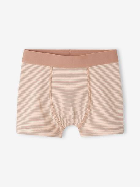 Lot de 5 boxers stretch graphiques garçon en coton bio écru - vertbaudet enfant 