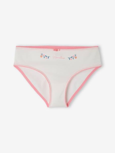 Pack of 4 Magnolia Briefs in Organic Cotton, for Girls peony pink - vertbaudet enfant 