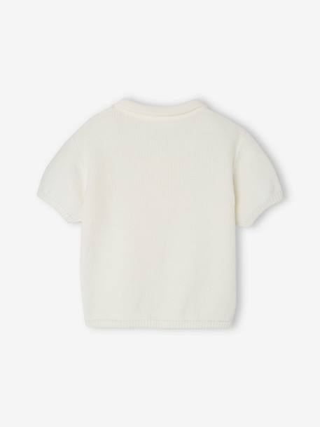 Knitted Polo Shirt for Babies ecru - vertbaudet enfant 