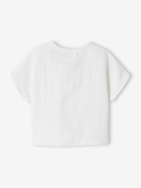 Blouse tunisienne en gaze de coton naissance personnalisable écru - vertbaudet enfant 
