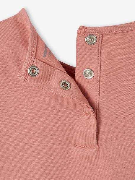 T-shirt bébé Basics manches longues personnalisable bois de rose+vert d'eau - vertbaudet enfant 