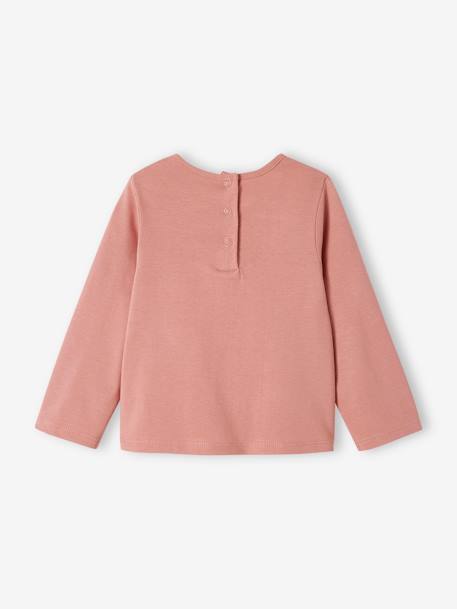 T-shirt bébé Basics manches longues personnalisable bois de rose+vert d'eau - vertbaudet enfant 
