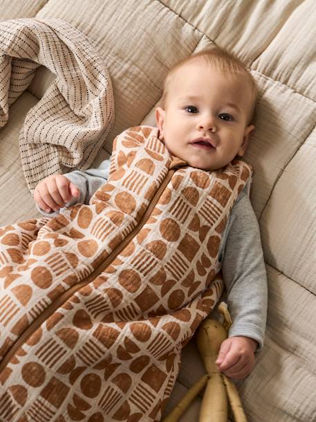 Gigoteuse réversible ouverture centrale ETHNIC beige imprimé - vertbaudet enfant 