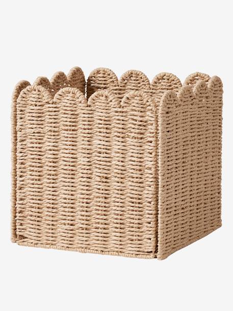 Storage Basket in Braided Cord, Scallops beige - vertbaudet enfant 