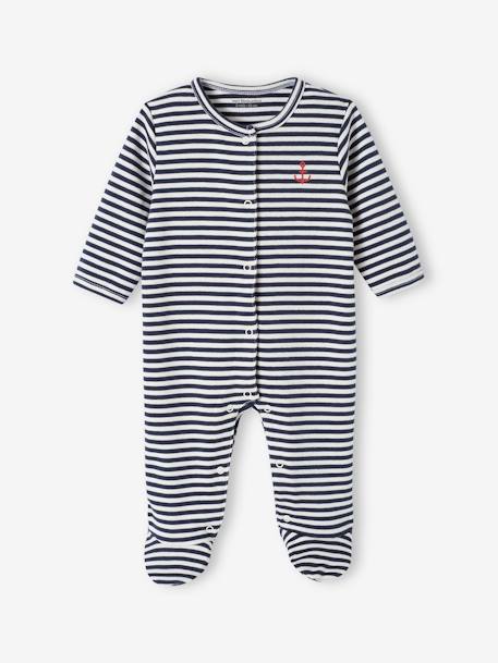 Pack of 3 Interlock Sleepsuits for Babies night blue - vertbaudet enfant 