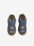 Chaussons à scratchs bébé en cuir souple bleu imprimé+bleu pâle+indigo+marron - vertbaudet enfant 