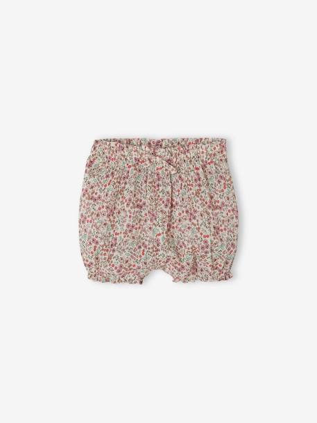T-Shirt with Collar & Floral Shorts Combo for Newborns ecru - vertbaudet enfant 