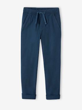 -Pantalon garçon coton/lin léger