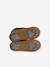 Chaussons à scratchs bébé en cuir souple bleu imprimé+bleu pâle+indigo+marron - vertbaudet enfant 