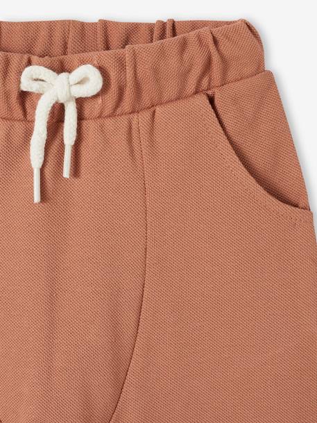 Piqué Knit Trousers for Babies aqua green+brown - vertbaudet enfant 