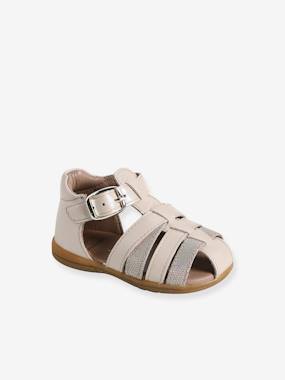 -Leather Sandals for Baby Girls, Designed for First Steps