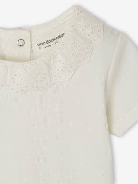 T-Shirt with Collar & Floral Shorts Combo for Newborns ecru - vertbaudet enfant 