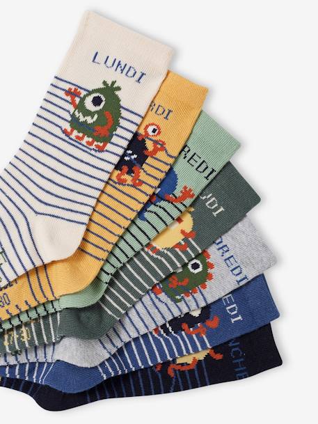 Pack of 7 Pairs of Monster Socks for Boys green - vertbaudet enfant 
