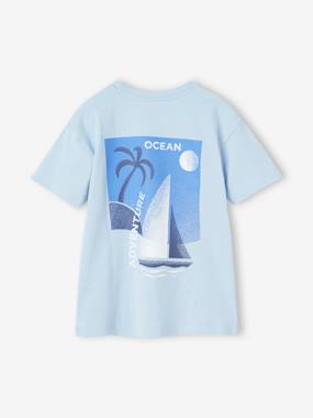 -T-Shirt with Maxi Sailboat Motif on the Back for Boys
