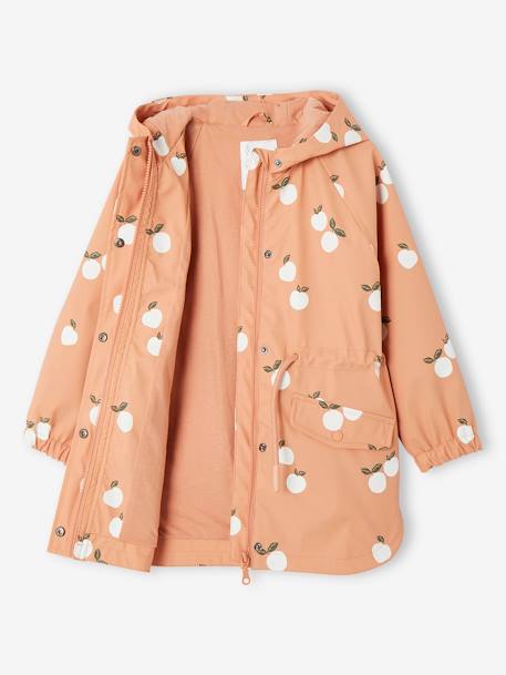 Hooded Raincoat with Magical Motifs for Girls GREEN MEDIUM ALL OVER PRINTED+rosy apricot - vertbaudet enfant 
