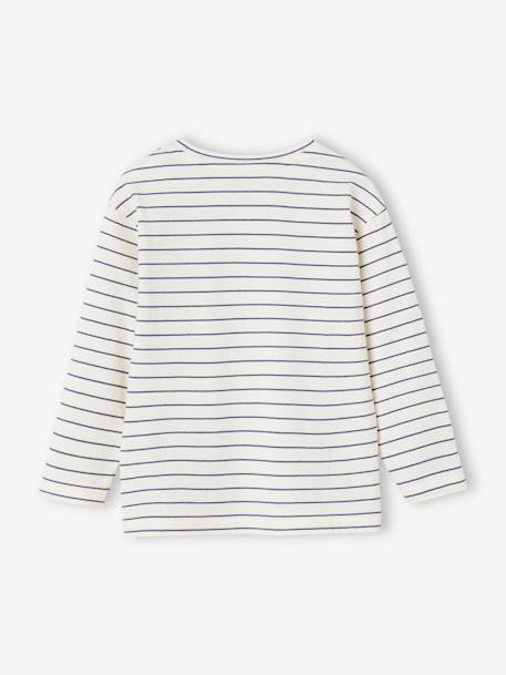 Striped T-Shirt for Boys pecan nut+slate blue - vertbaudet enfant 