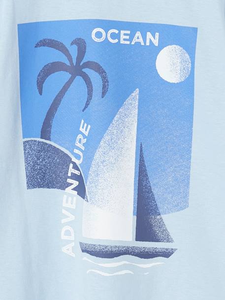 T-Shirt with Maxi Sailboat Motif on the Back for Boys sky blue - vertbaudet enfant 