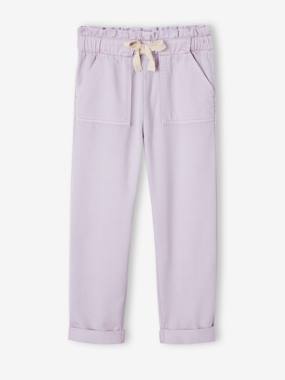 Girls-Trousers-Fluid Paperbag-Style Trousers for Girls