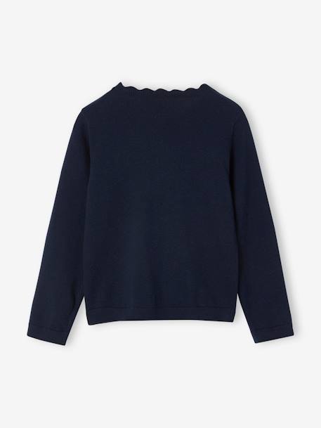 Pull fille personnalisable mandarine+marine+pivoine+vert de gris - vertbaudet enfant 