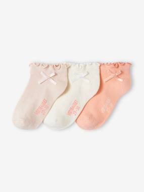 -Pack of 3 Pairs of Quarter Socks for Girls