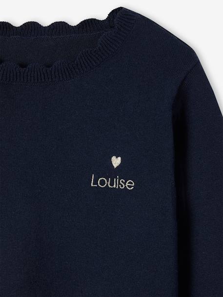 Pull fille personnalisable mandarine+marine+pivoine+vert de gris - vertbaudet enfant 
