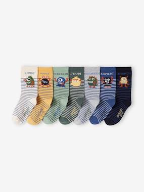 -Pack of 7 Pairs of Monster Socks for Boys