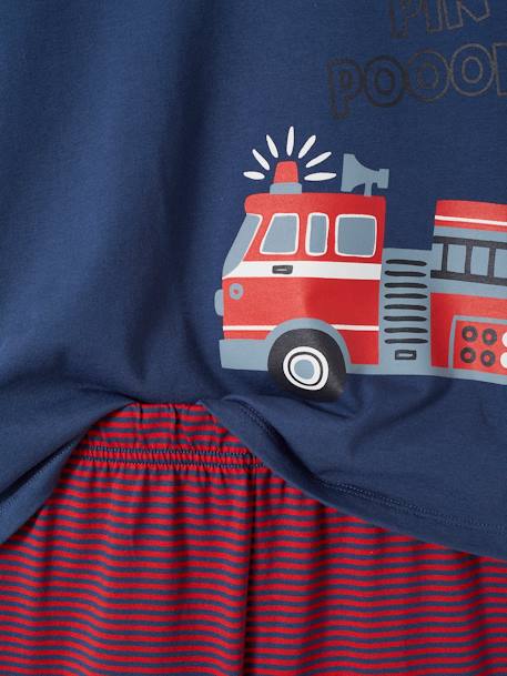 Lot pyjama + pyjashort garçon pompiers bleu océan - vertbaudet enfant 