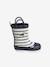 Bottes de pluie bébé détails ludiques rayé marine+vert imprimé - vertbaudet enfant 