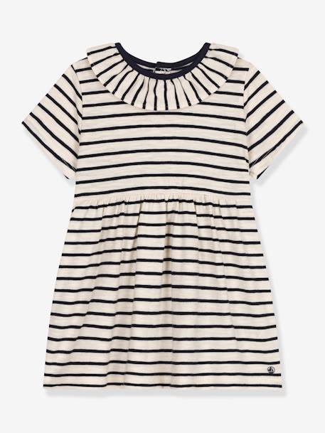 Robe rayée bébé beige chiné - vertbaudet enfant 