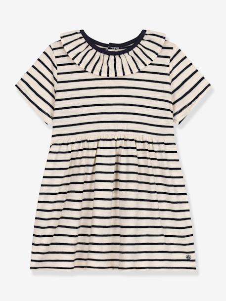 Striped Dress for Babies by PETIT BATEAU marl beige - vertbaudet enfant 