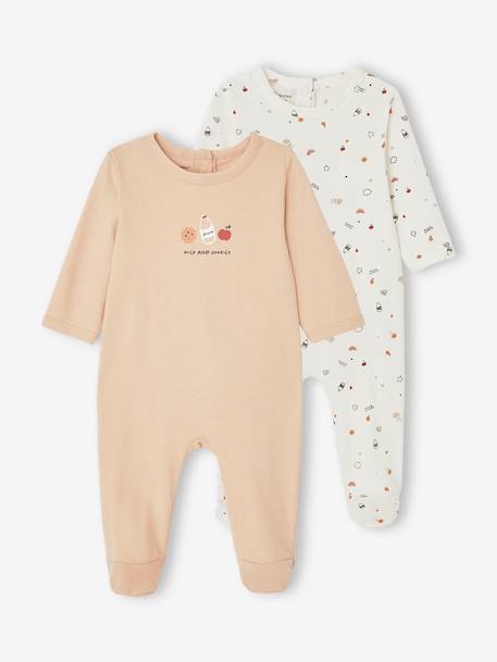 Vertbaudet Lot de 2 grenouillères bébé en velours